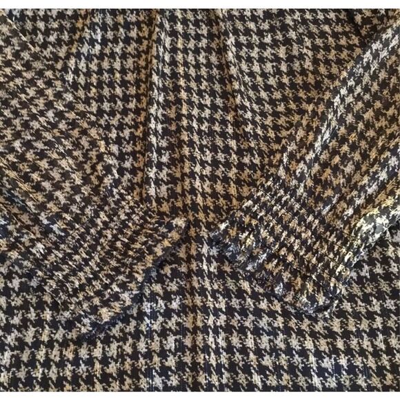 Soft Surroundings Ines Black Tan Metallic Blouse Top Women’s Large Houndstooth - Picture 7 of 9